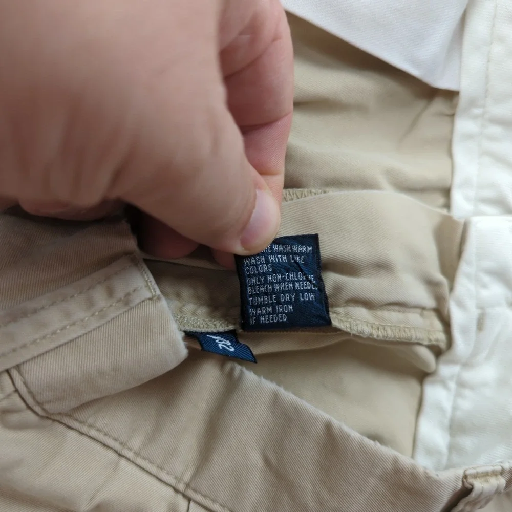 Vtg Polo‎ Ralph Lauren Pants Men 35x32 Khaki Hammond Pleated Cuffed Office